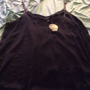 Black cami with chain straps